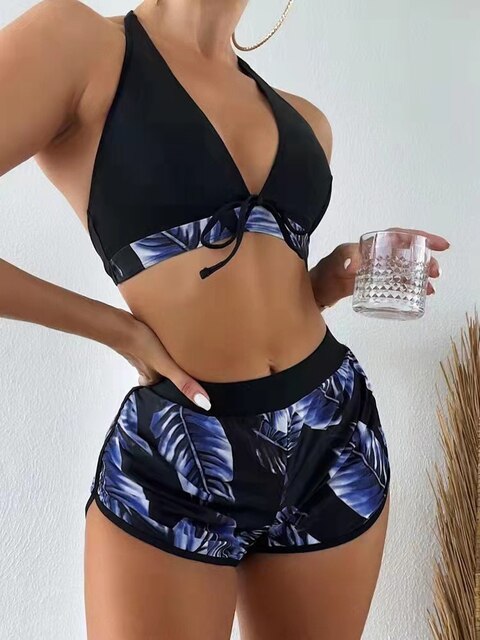GR | Bikini with leaf print