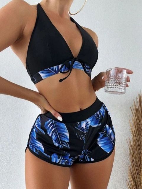 GR | Bikini with leaf print