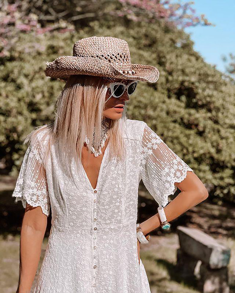 GR | Boho lace dress for women