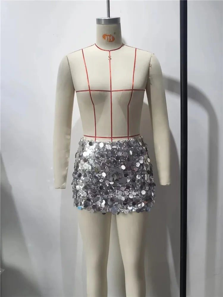 GR | Glamour in Motion: Mini sequin skirt 2024 for women 