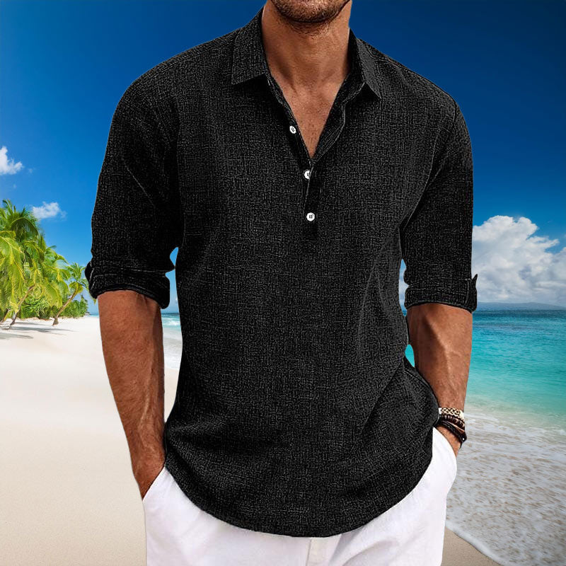 GR | Lässige Leinen Langarmshirt