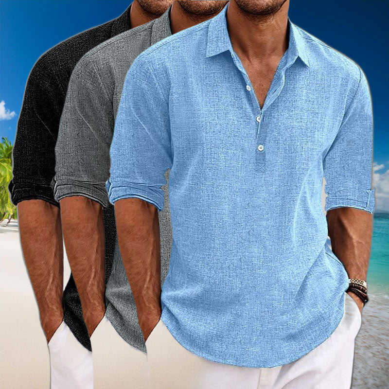 GR | Lässige Leinen Langarmshirt