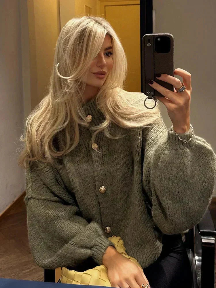 GR | Oversized Cardigan Warm, loose-fitting, chunky knit women's jacket