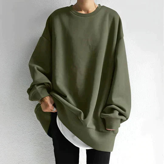 GR | Übergroßer Pullover Lose Passform Gemütlich Sweatshirt Damenbekleidung