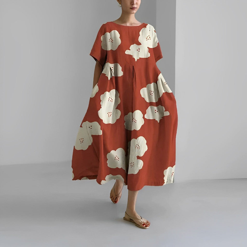 GR | Oversized dress, loose fit, short sleeves, summer dress, long dresses 