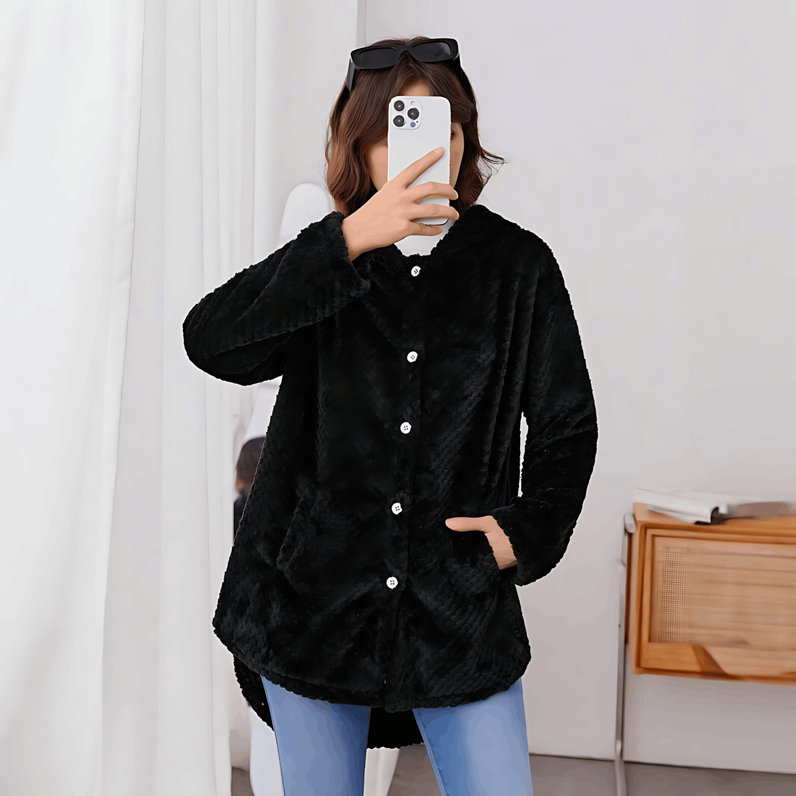 GR | Wärmende Strickjacke mit weichem Futter und Kapuze für Damen