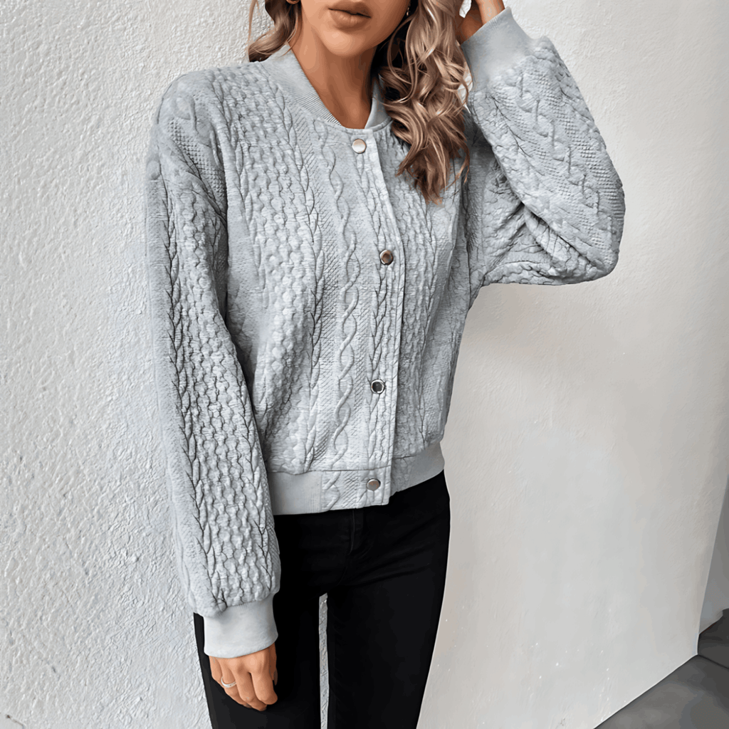GR | Women's bomber-style cardigan with buttons