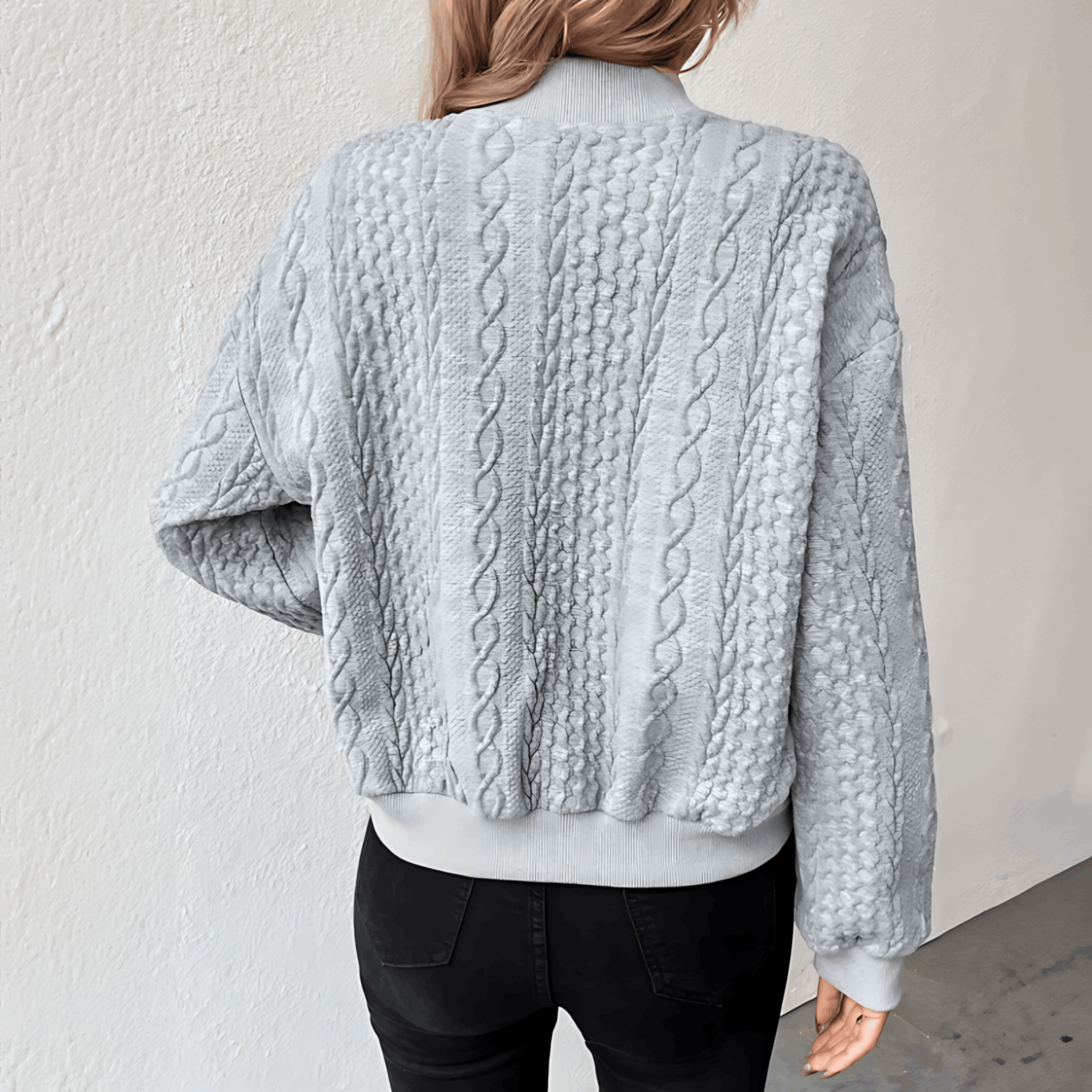 GR | Women's bomber-style cardigan with buttons