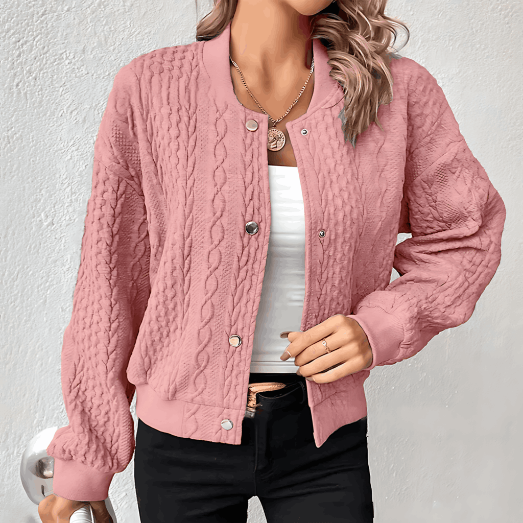 GR | Women's bomber-style cardigan with buttons