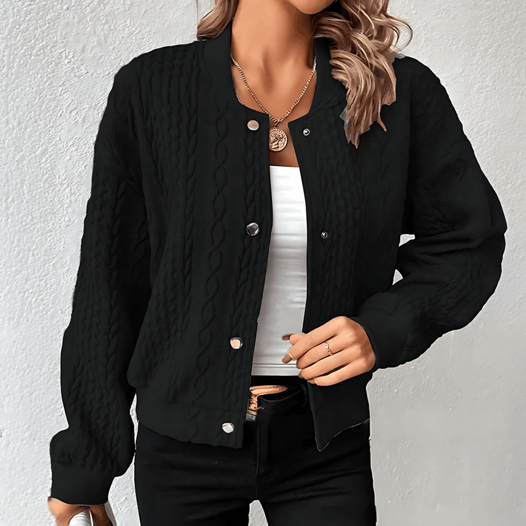 GR | Women's bomber-style cardigan with buttons