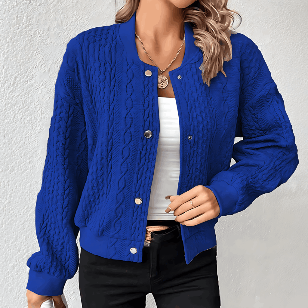 GR | Women's bomber-style cardigan with buttons