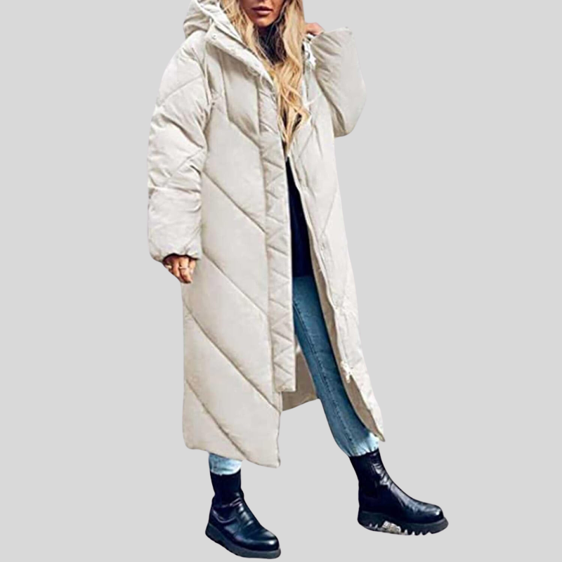 GR | Long winter jacket with hood, women's