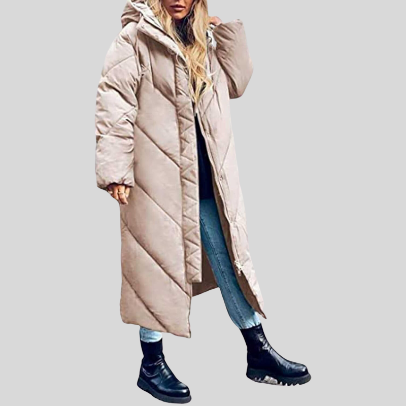 GR | Long winter jacket with hood, women's