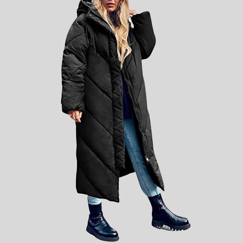 GR | Long winter jacket with hood, women's