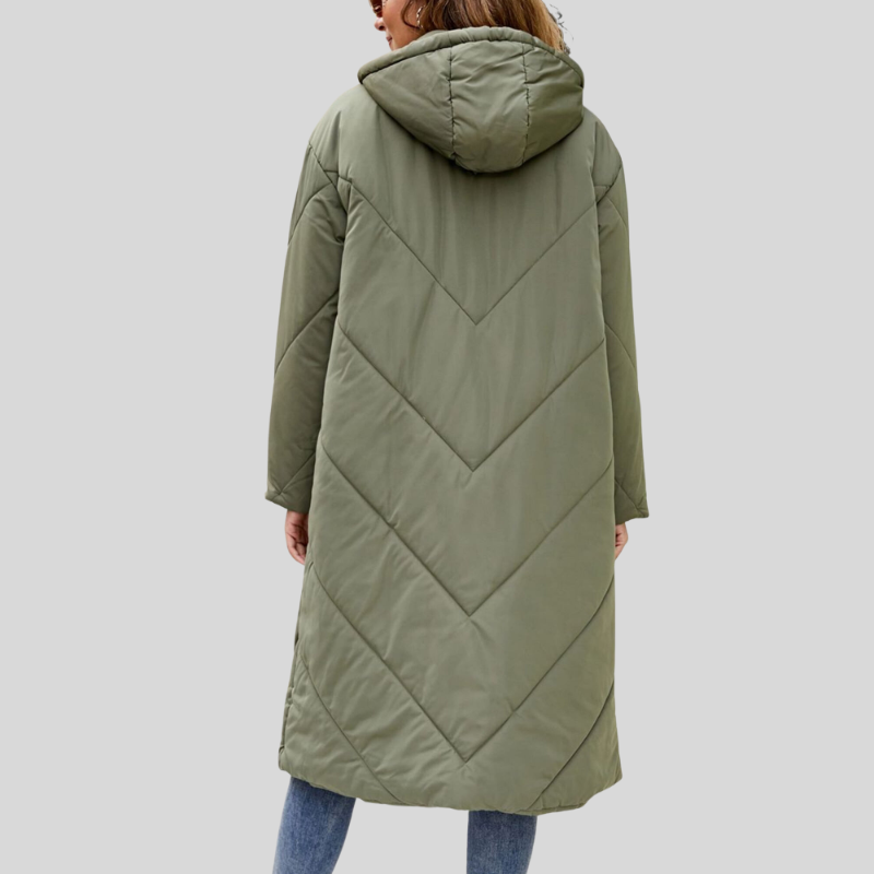 GR | Long winter jacket with hood, women's