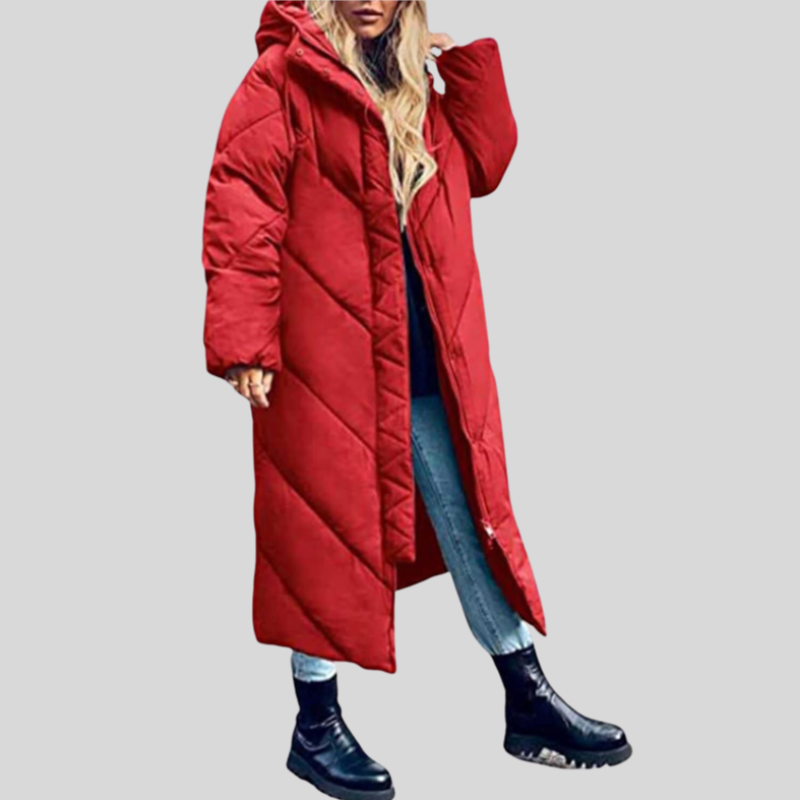 GR | Long winter jacket with hood, women's