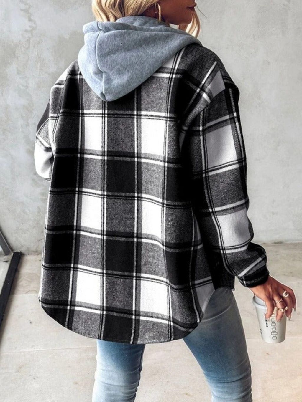 GR | Stil klassischer karierten Hoodie für Damen