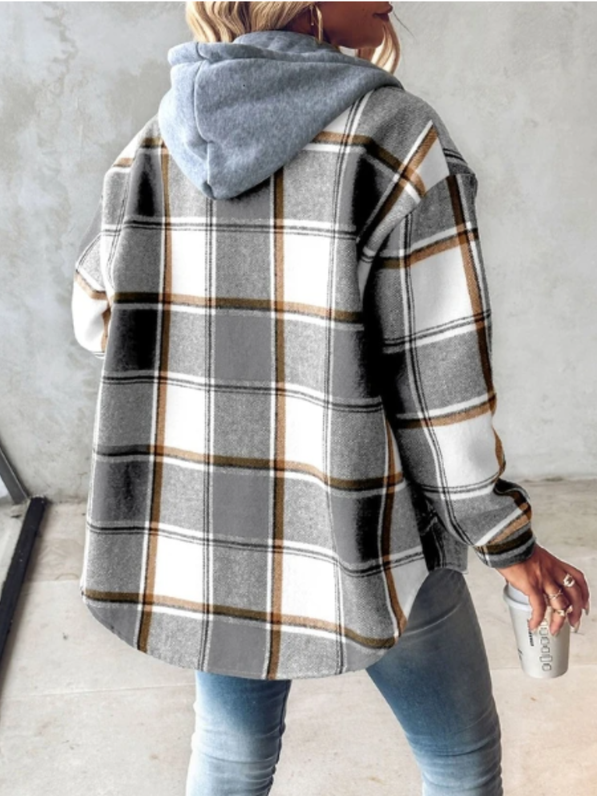 GR | Stil klassischer karierten Hoodie für Damen