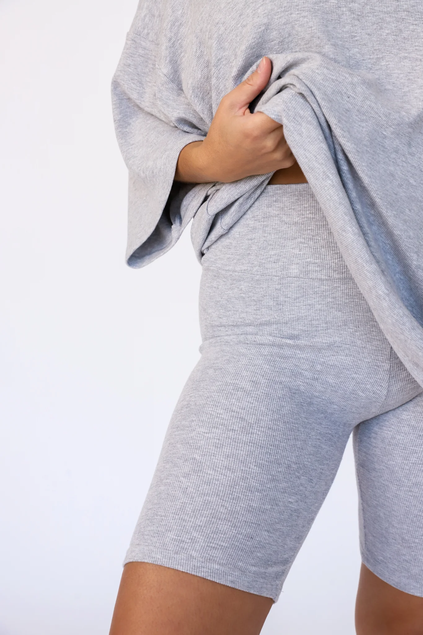 GR | Women's Lounge Set with Oversized T-shirt and Biker Shorts
