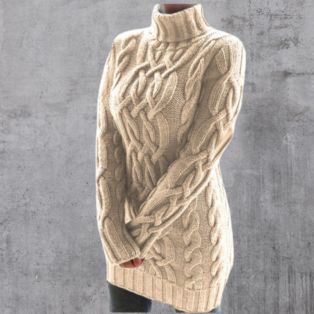 GR | Stilvoller Warmer Langer Rollkragenpullover