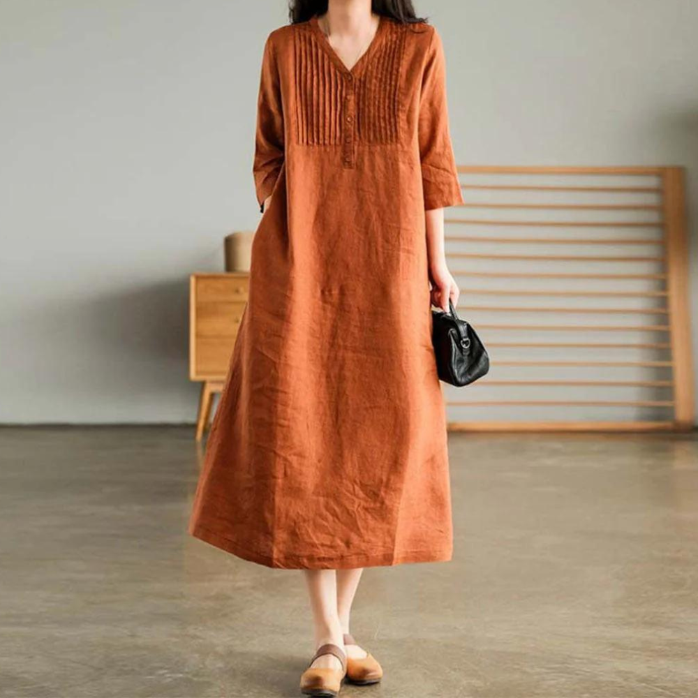 GR | Orange Linen Dress