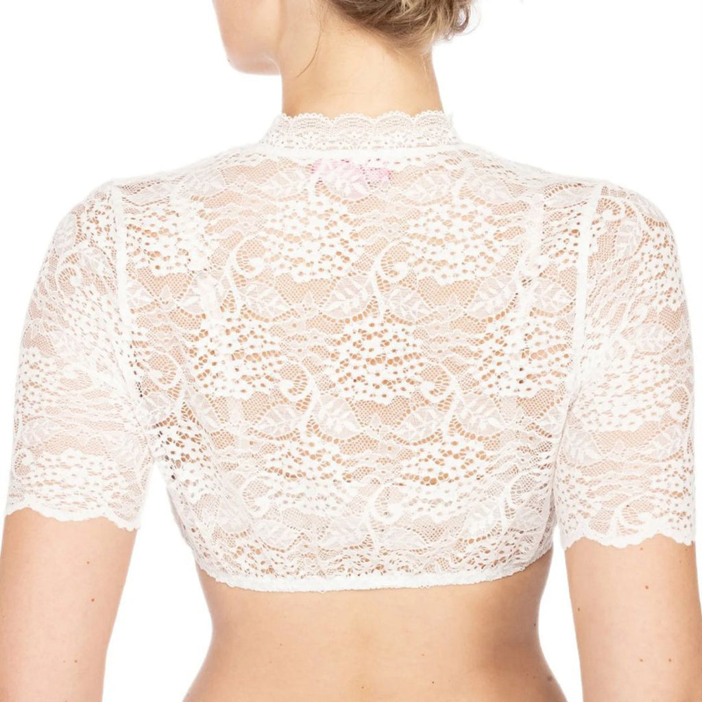 GR | Dirndl blouse with lace pattern and seductive neckline for Oktoberfest