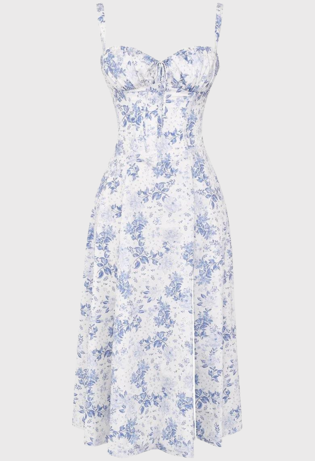 Carmea™ Floral Bustier Dress with Waist Shaping
