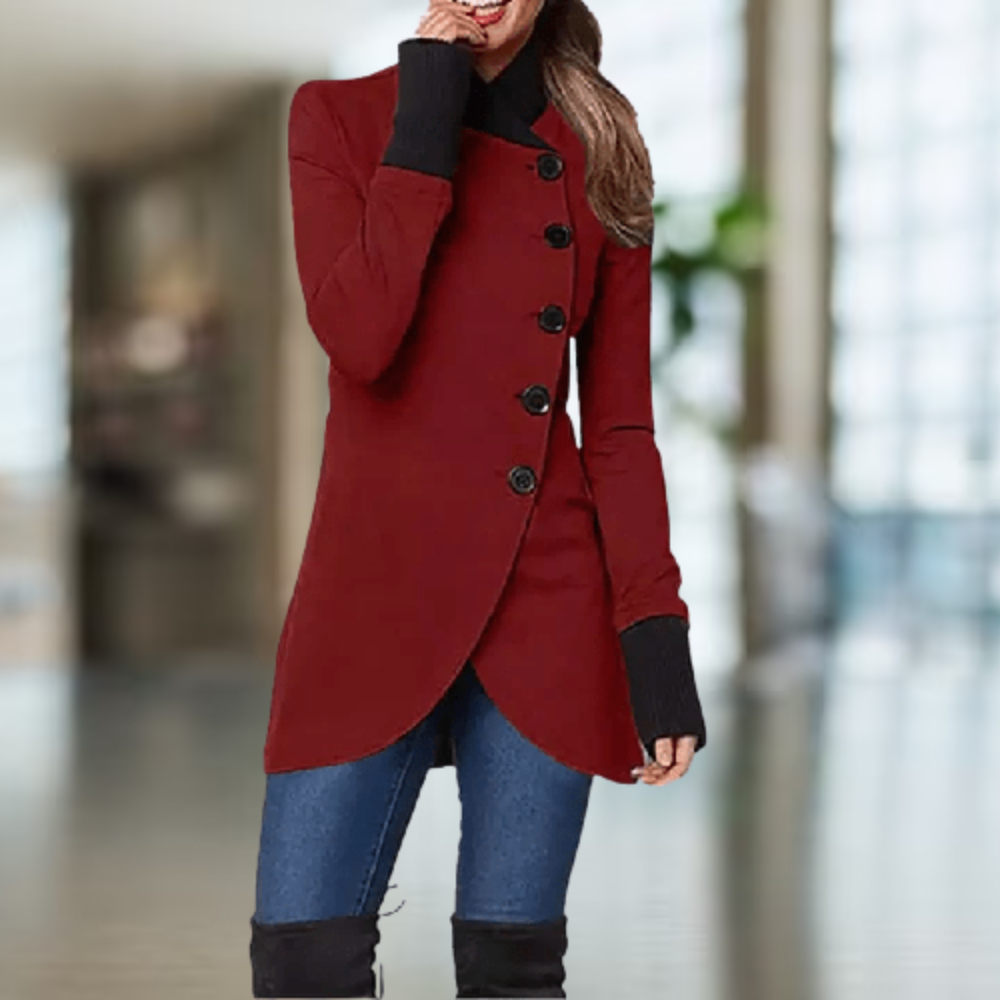 Women's stand-up collar coat
