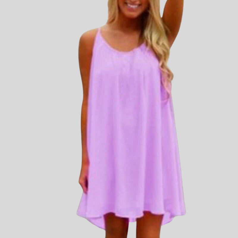GR | Sleeveless summer dress with spaghetti straps. Light and airy. Casual cut.