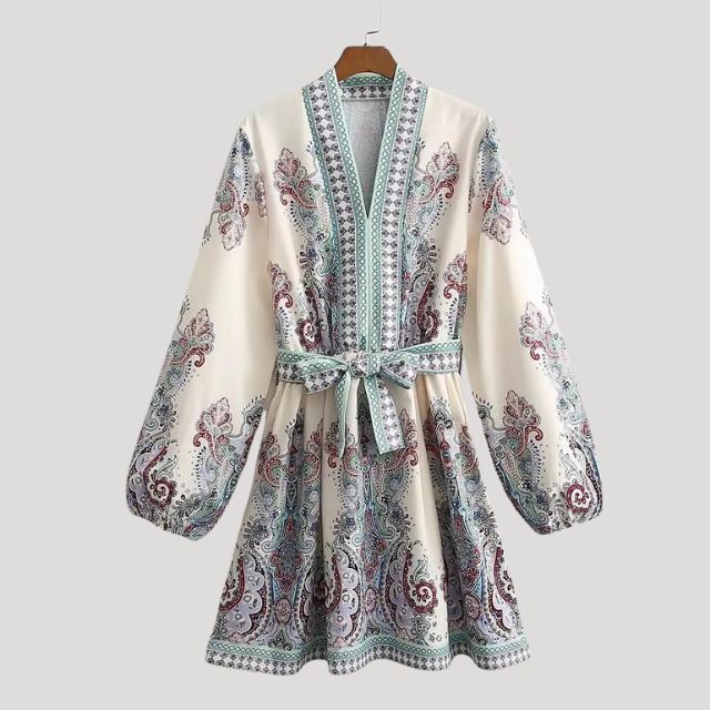 GR | Midikleid Mit Kaschmir Feeling Und Taillengürtel