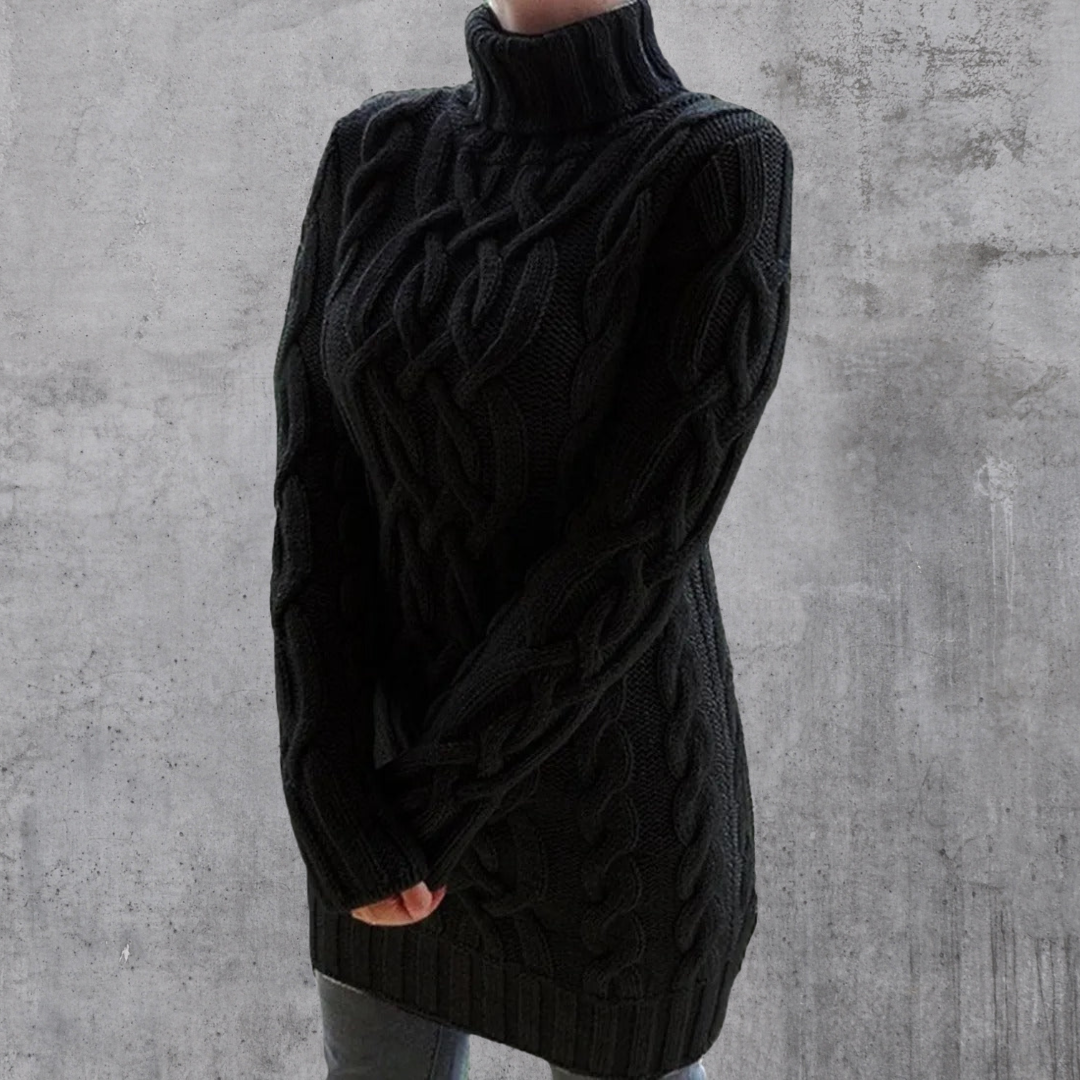 GR | Stilvoller Warmer Langer Rollkragenpullover