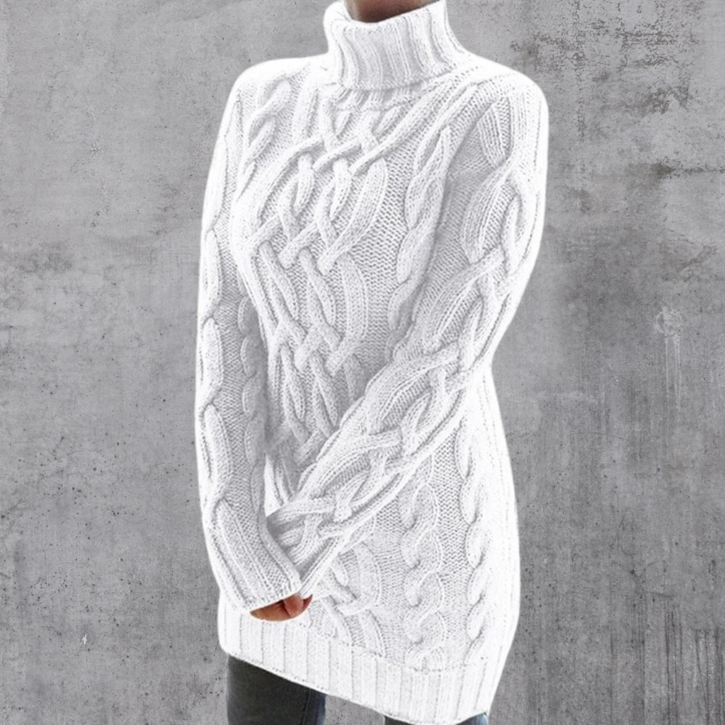 GR | Stilvoller Warmer Langer Rollkragenpullover