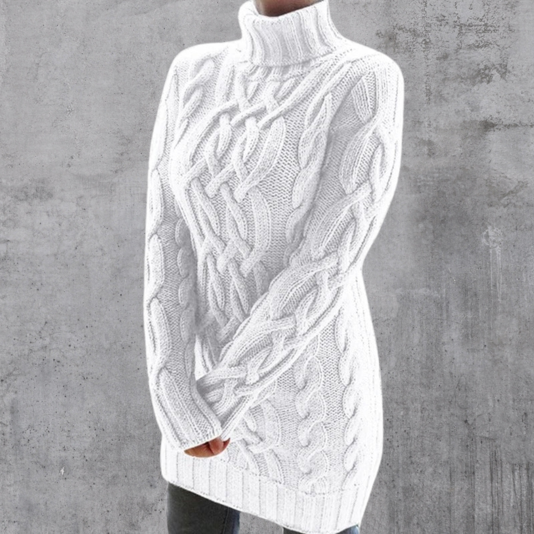 GR | Stilvoller Warmer Langer Rollkragenpullover