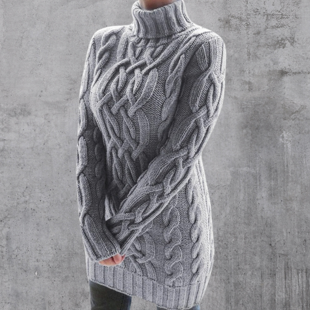 GR | Stilvoller Warmer Langer Rollkragenpullover