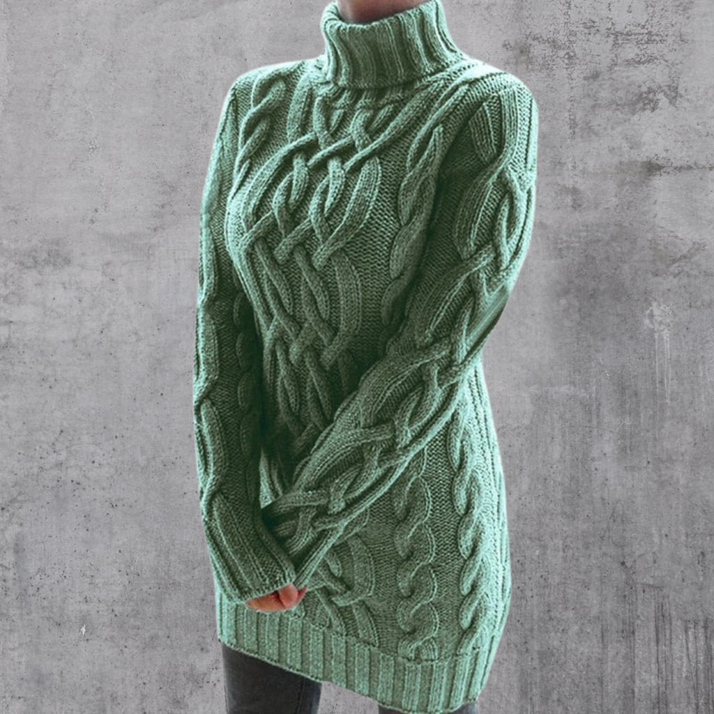 GR | Stilvoller Warmer Langer Rollkragenpullover