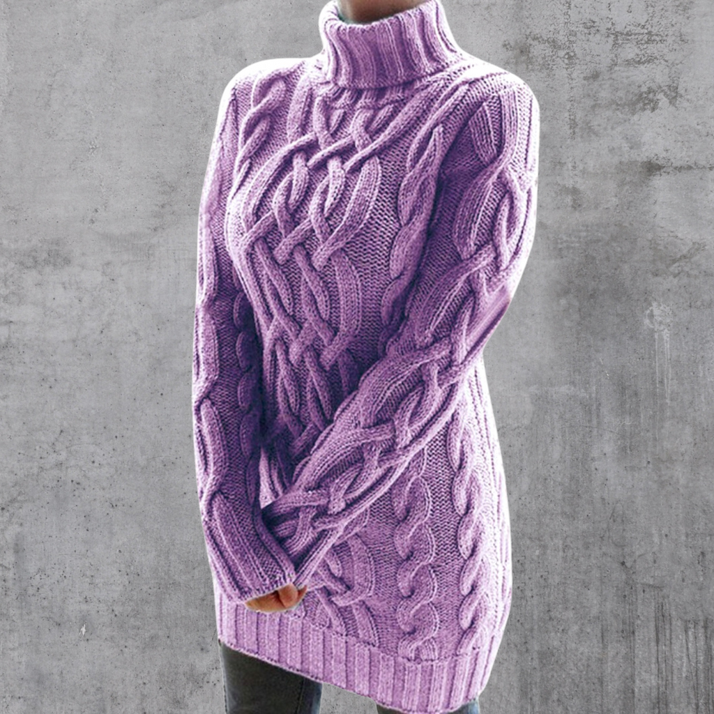 GR | Stilvoller Warmer Langer Rollkragenpullover