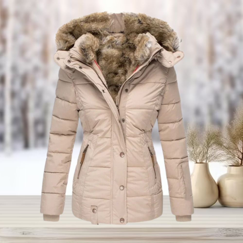 GR | Elegant winter fur jacket with hood 2024