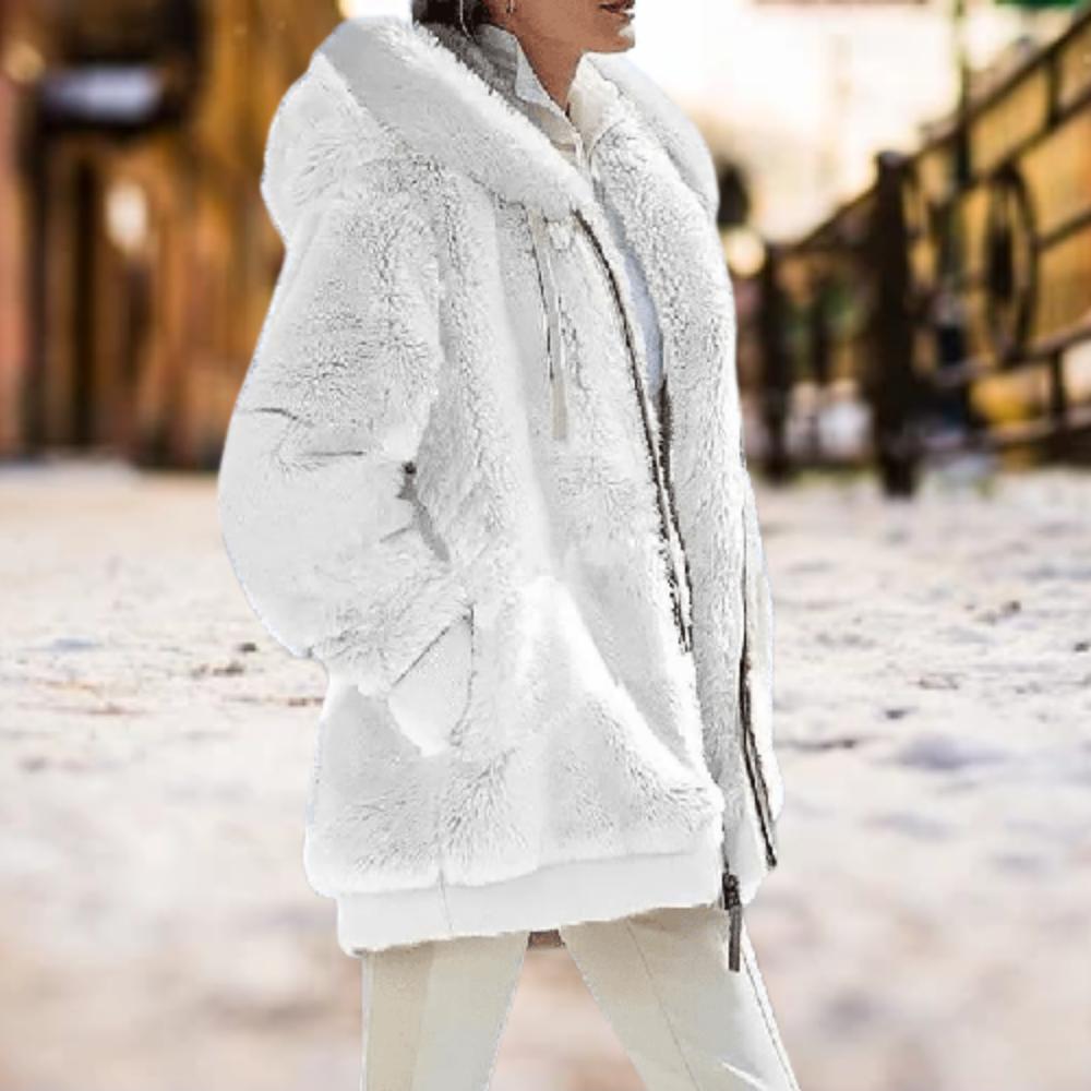 The most comfortable winter plush hooded jacket
