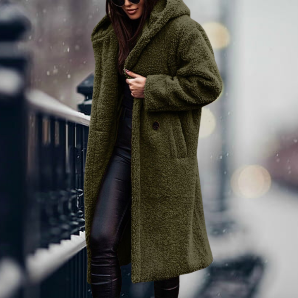 The coziest, most elegant faux fur hooded jacket