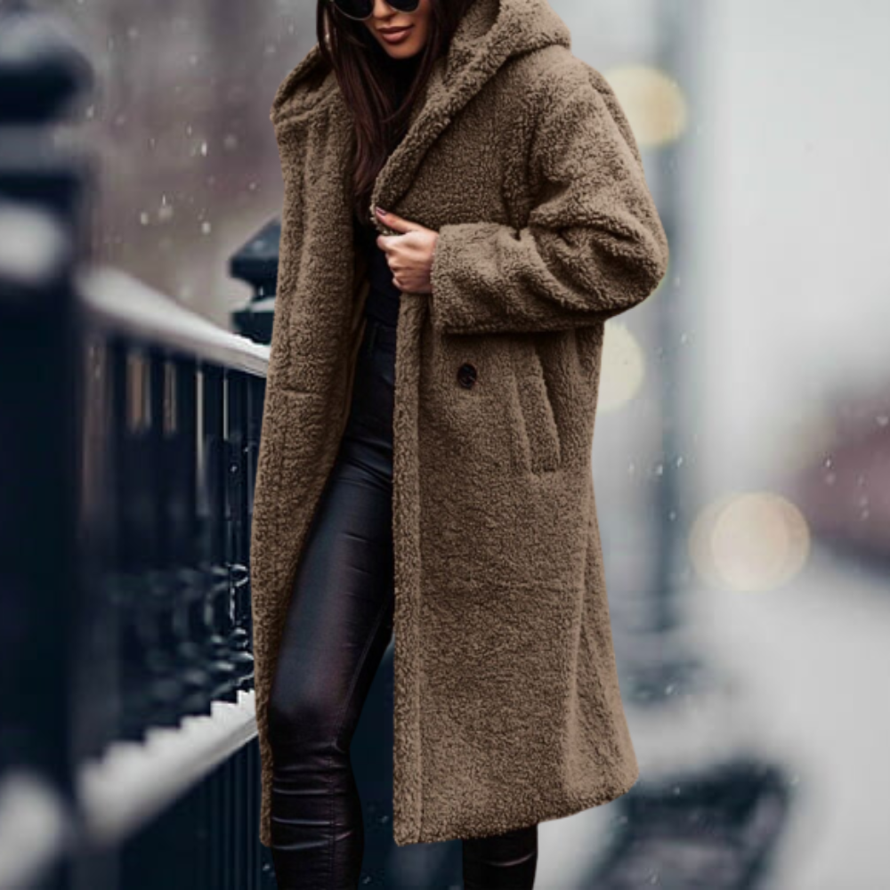 GR - The coziest elegance faux fur hooded jacket