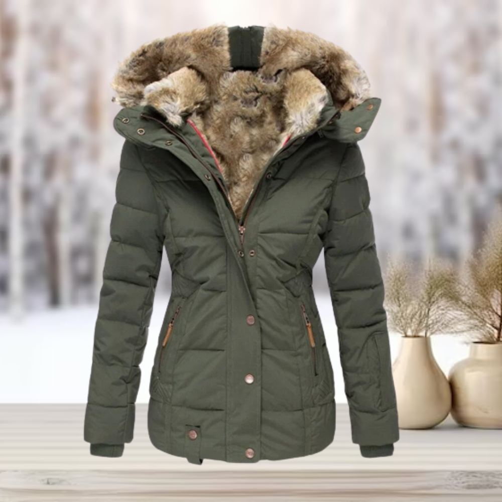 GR | Elegant winter fur jacket with hood 2024