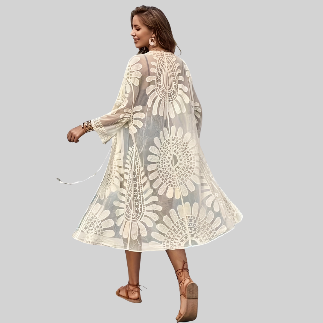 GR Mesh Wrap – Boho – V-Neck Embroidered