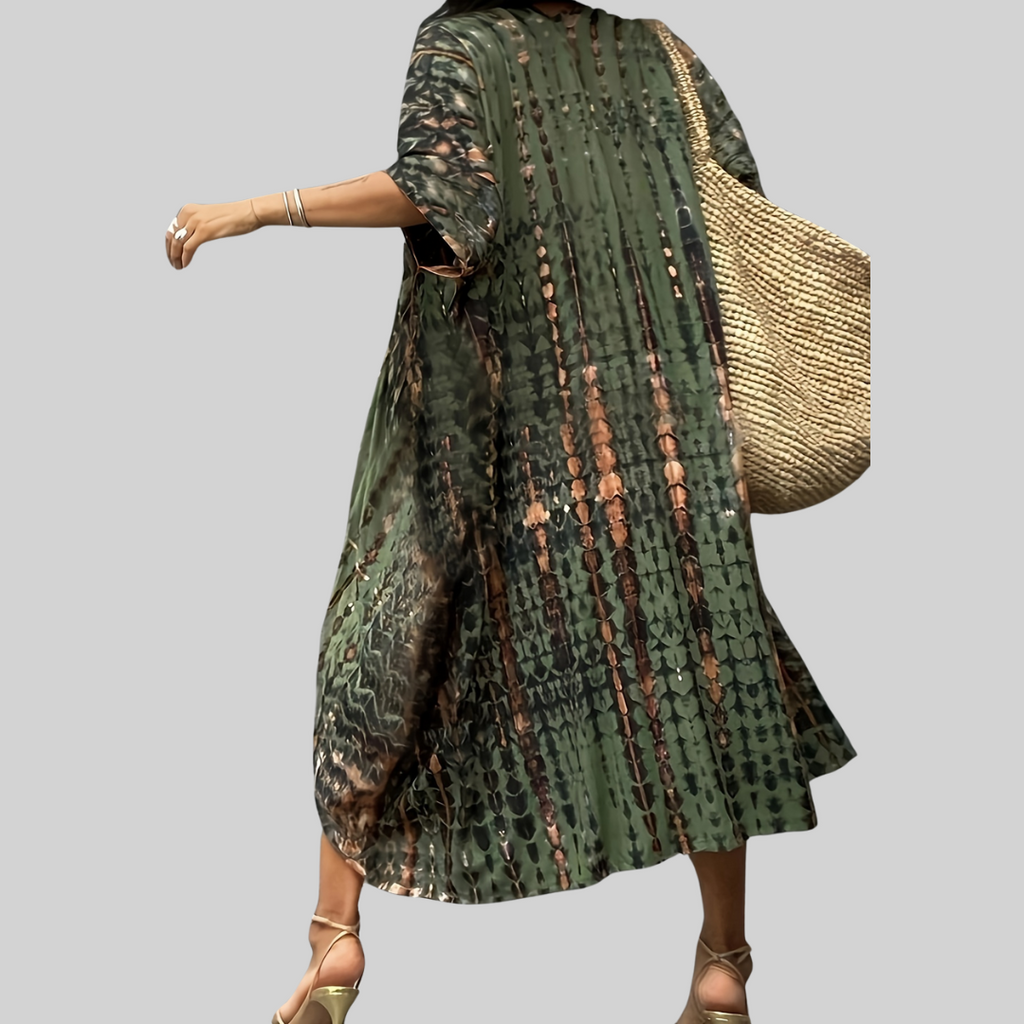 GR Midi Kimono – Boho – Allover Print Loose Fit
