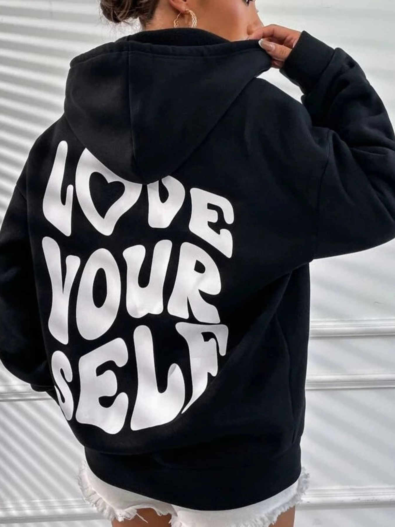 GR | Lässiger Oversize Hoodie Mit "Love