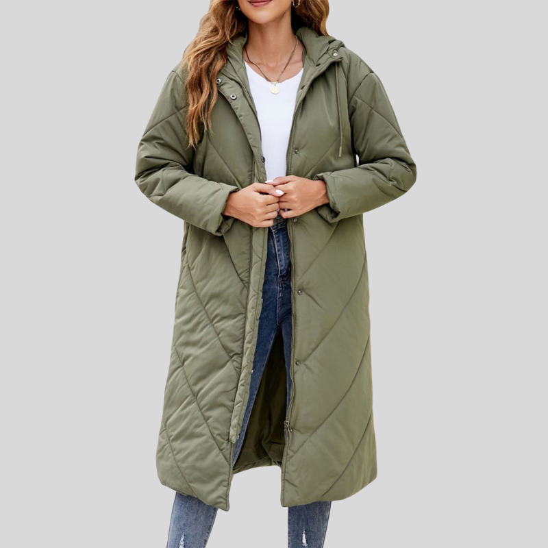 GR | Long winter jacket with hood, women's