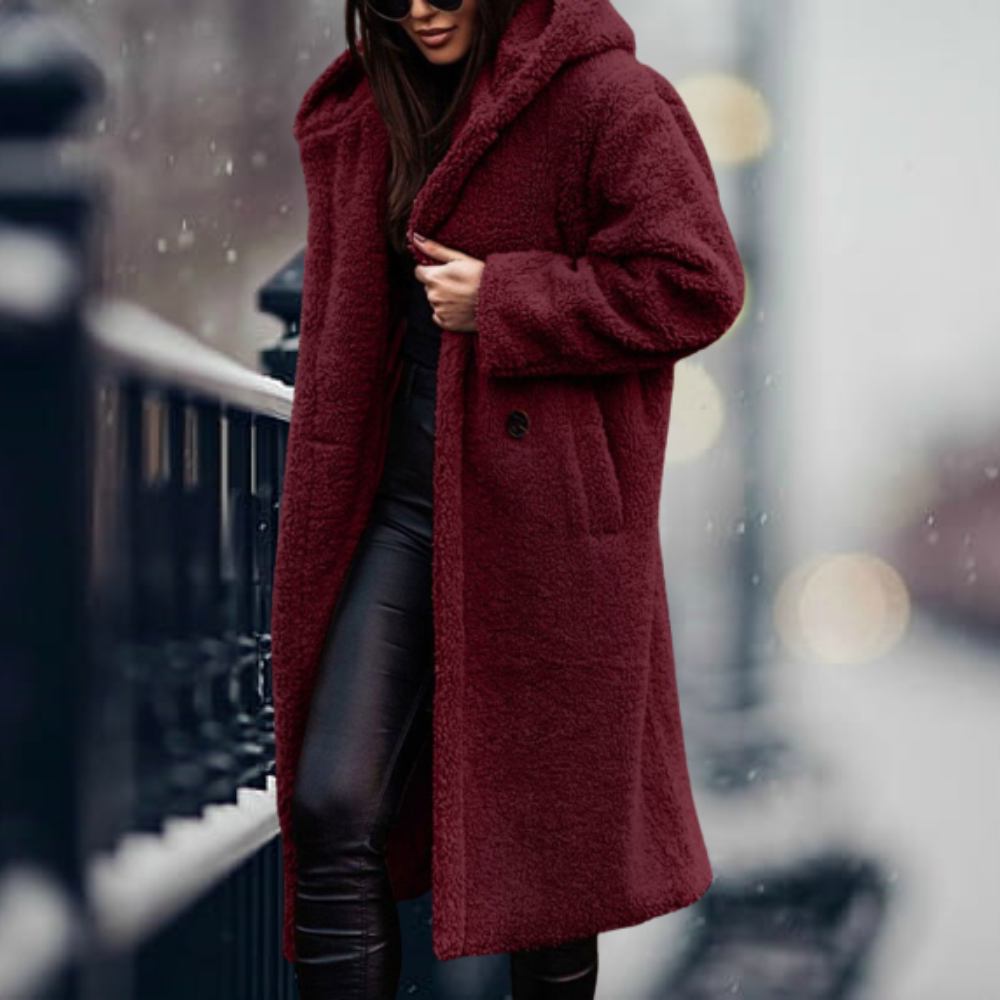 The coziest, most elegant faux fur hooded jacket