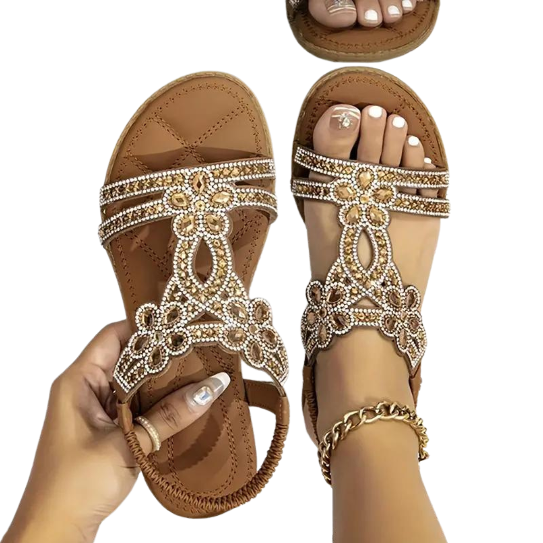 GR Flat Sandals - Chic - Elastic Ankle Strap
