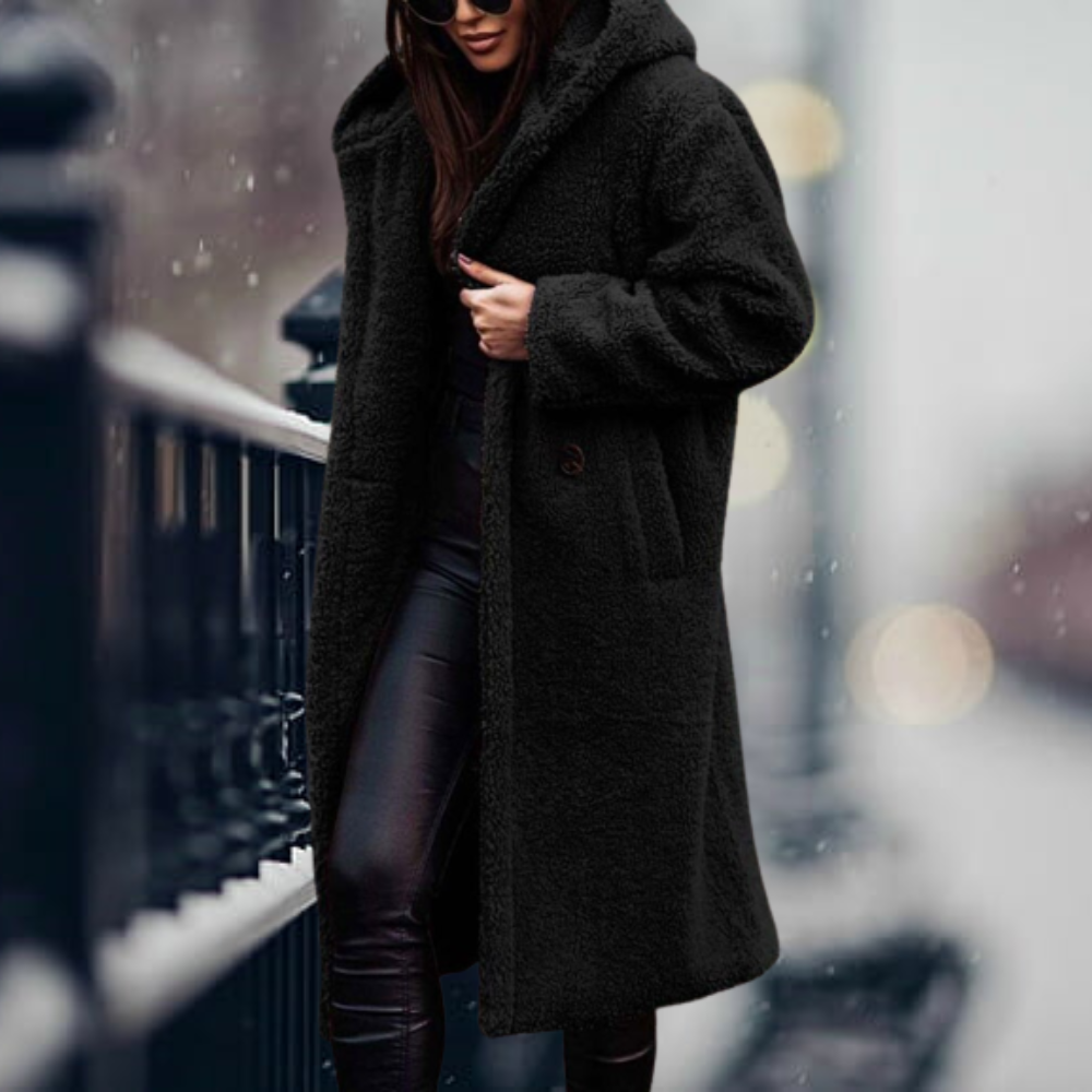 GR - The coziest elegance faux fur hooded jacket