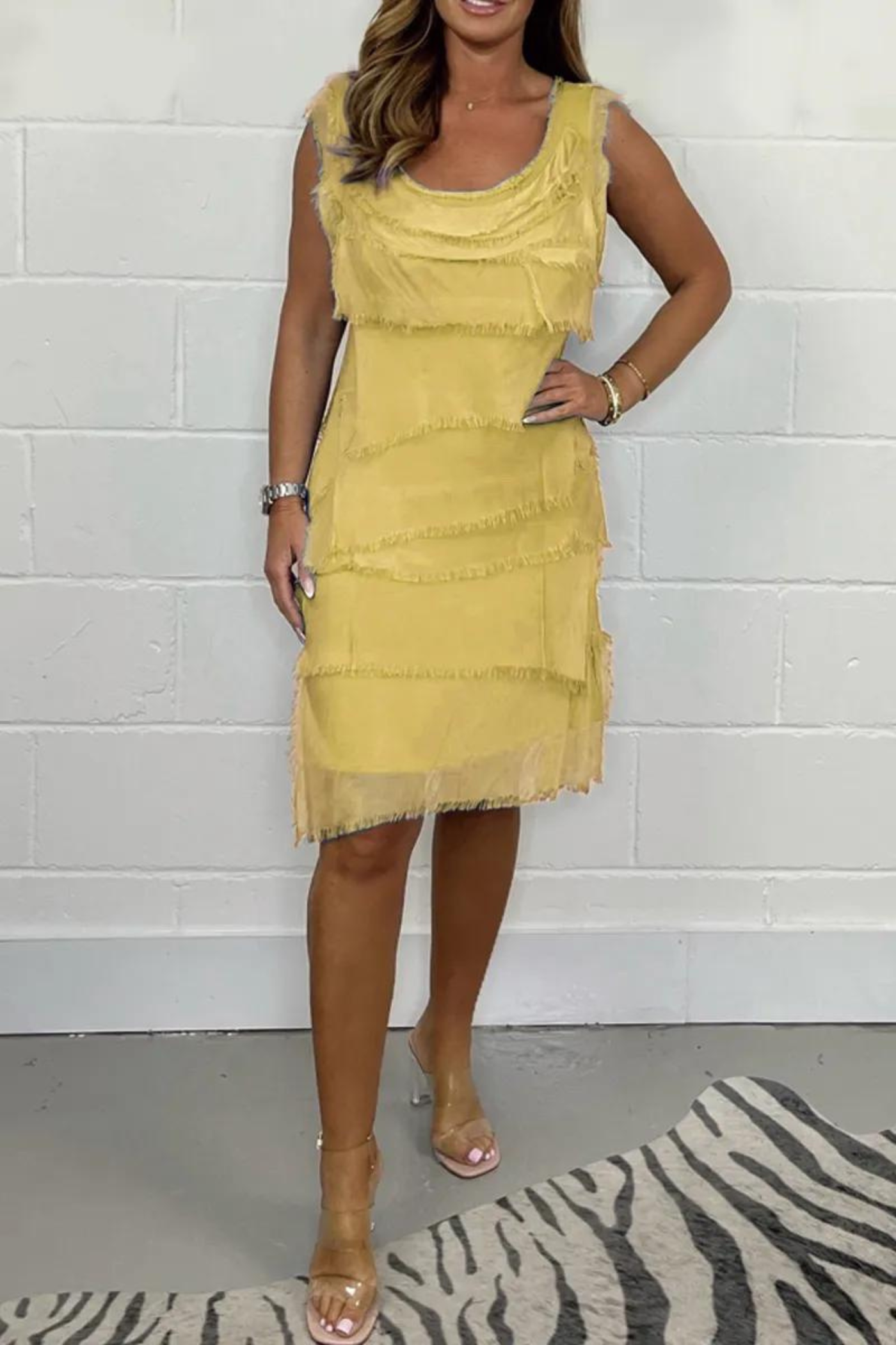 Sleeveless chiffon dress