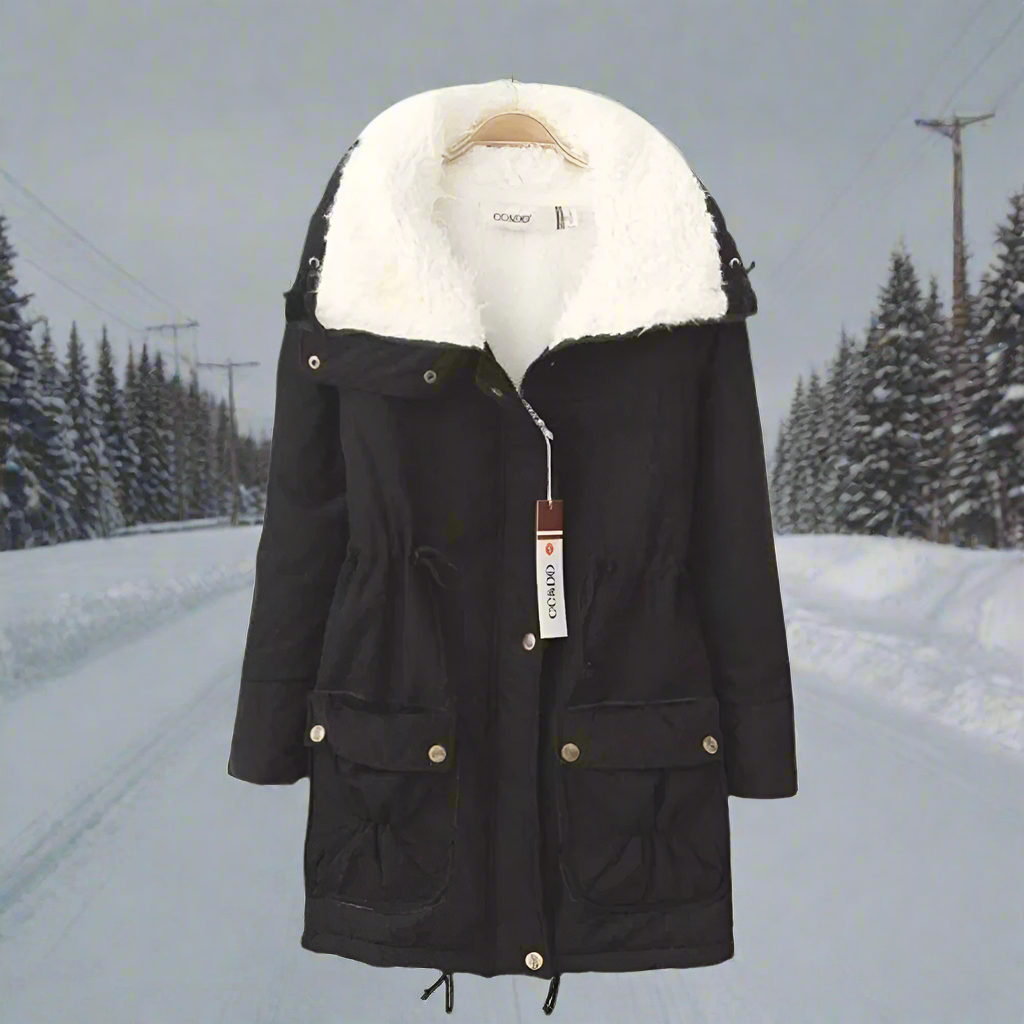 GR | Warm cotton winter jacket for women with hood